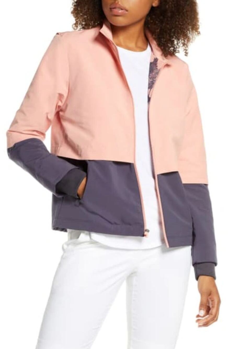 NIKE HyperAdapt Shield OLC Golf Jacket Pink Quartz/Gridiron Full Zip Two-Tone L